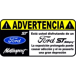 Pegatina advertencia ford st