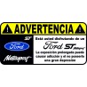 Pegatina advertencia ford st