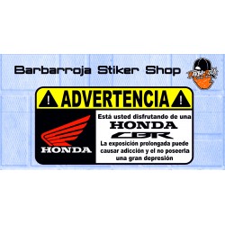 pegatina advertencia honda cbr