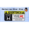 Pegatina advertencia honda type r