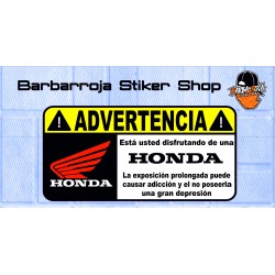 Pegatina advertencia honda (moto)