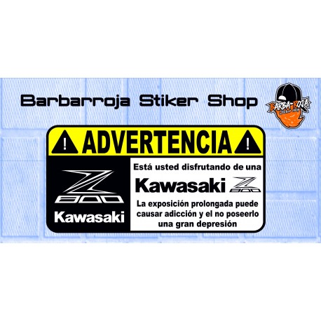 Pegatina advertencia kawasaki z 800  02