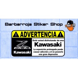 Pegatina advertencia kawasaki z 800