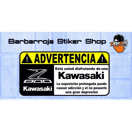 Pegatina advertencia kawasaki z 800