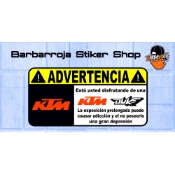 Pegatina advertencia ktm duke 01