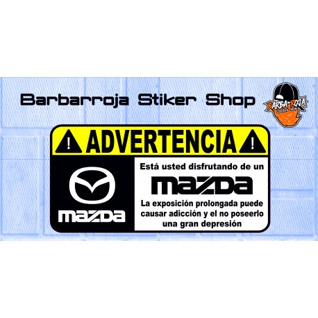 Pegatina advertencia mazda