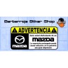 Pegatina advertencia mazda