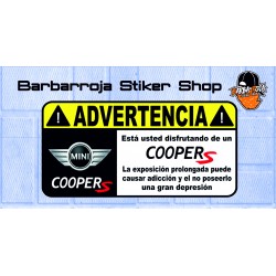 Pegatina advertencia mini coper s