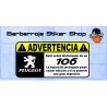 Pegatina advertencia peugeot 106  02