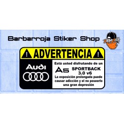 Pegatina advertencia audi a5 sport back