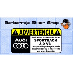 pegatina advertencia audi sportback