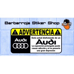 pegatina advertencia audi