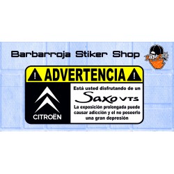 pegatina advertencia citroen saxo vts