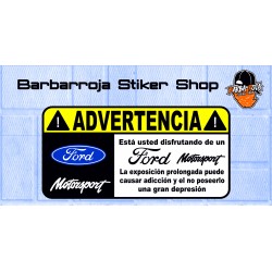 Pegatina advertencia ford motorsport